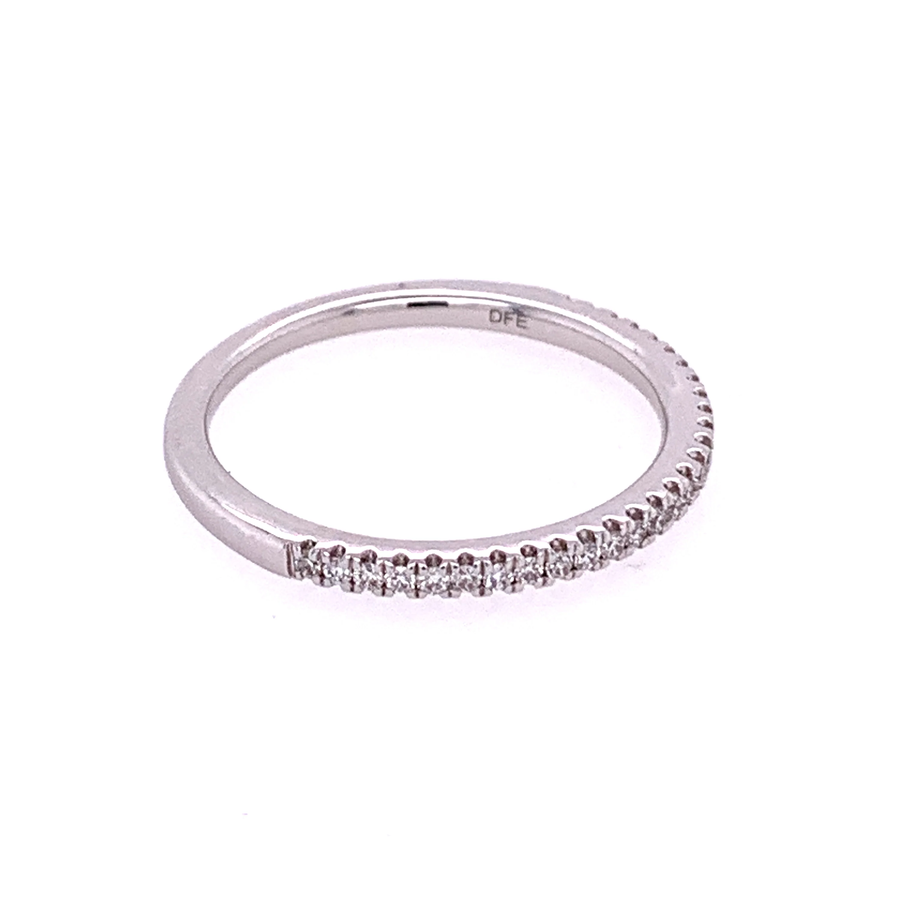 Thin Diamond Wedding Band in White Gold - Image 2
