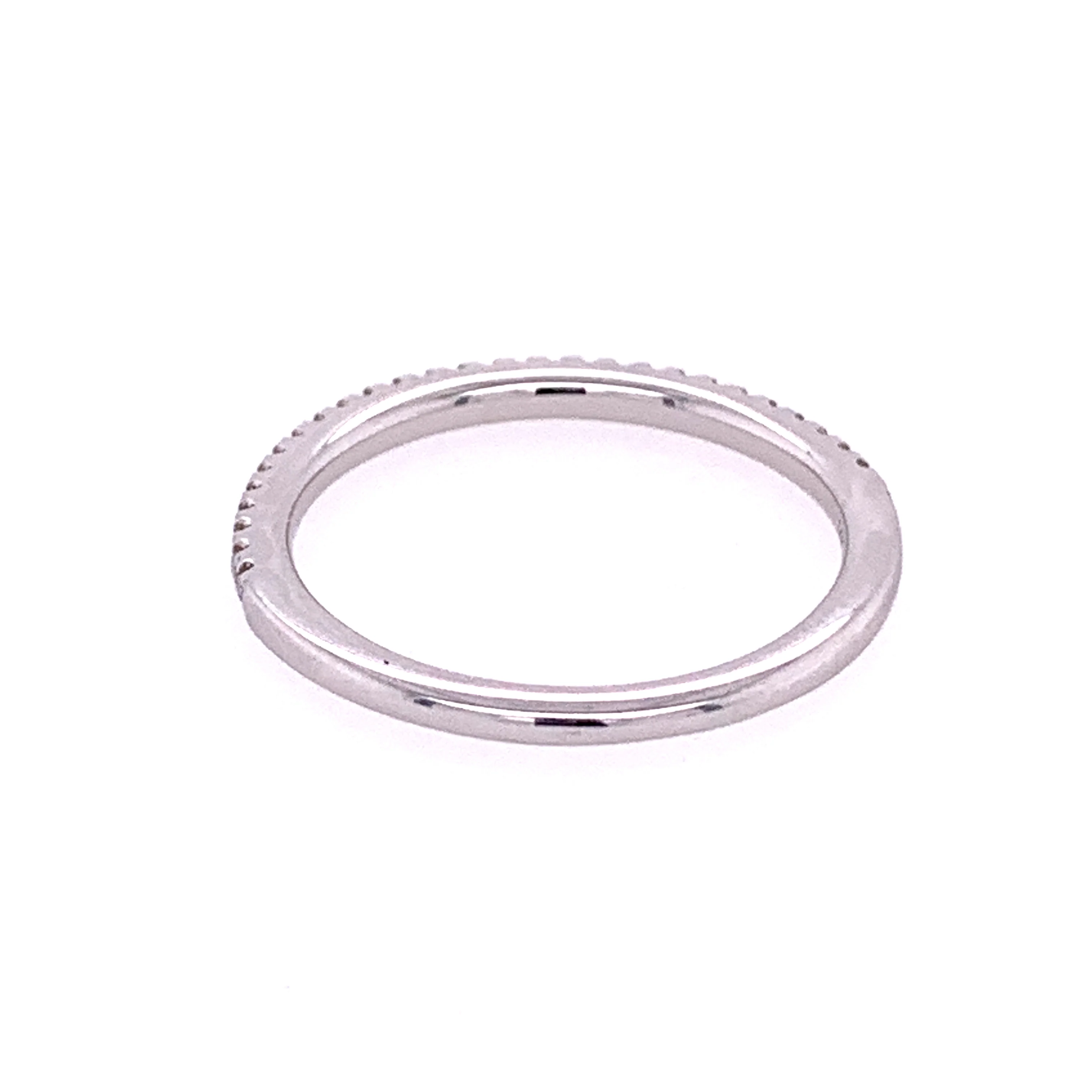 Thin Diamond Wedding Band in White Gold - Image 3
