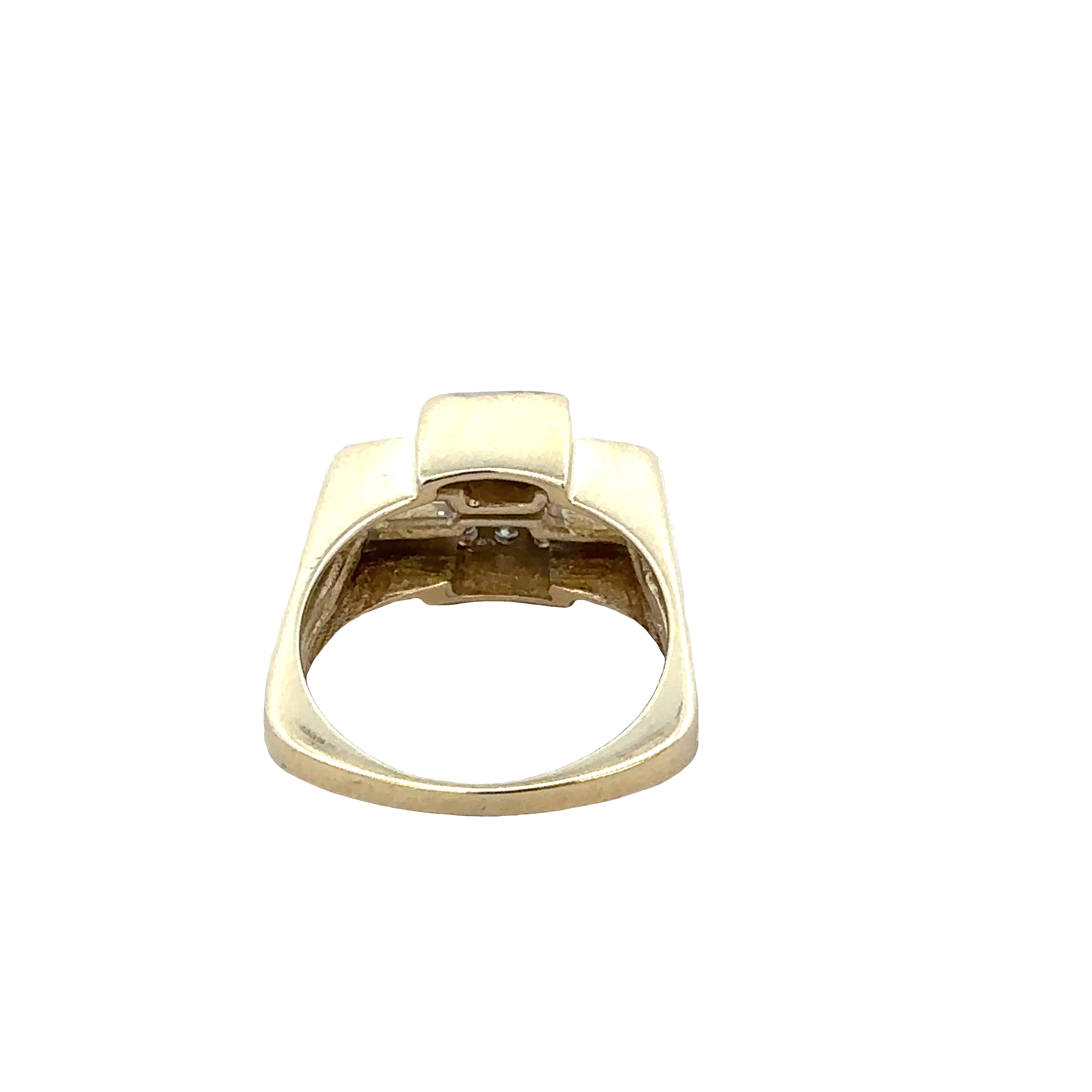 Vintage 14k Yellow Gold Old European Cut Diamond Double Shank Ring – Size 6.75 - Image 3