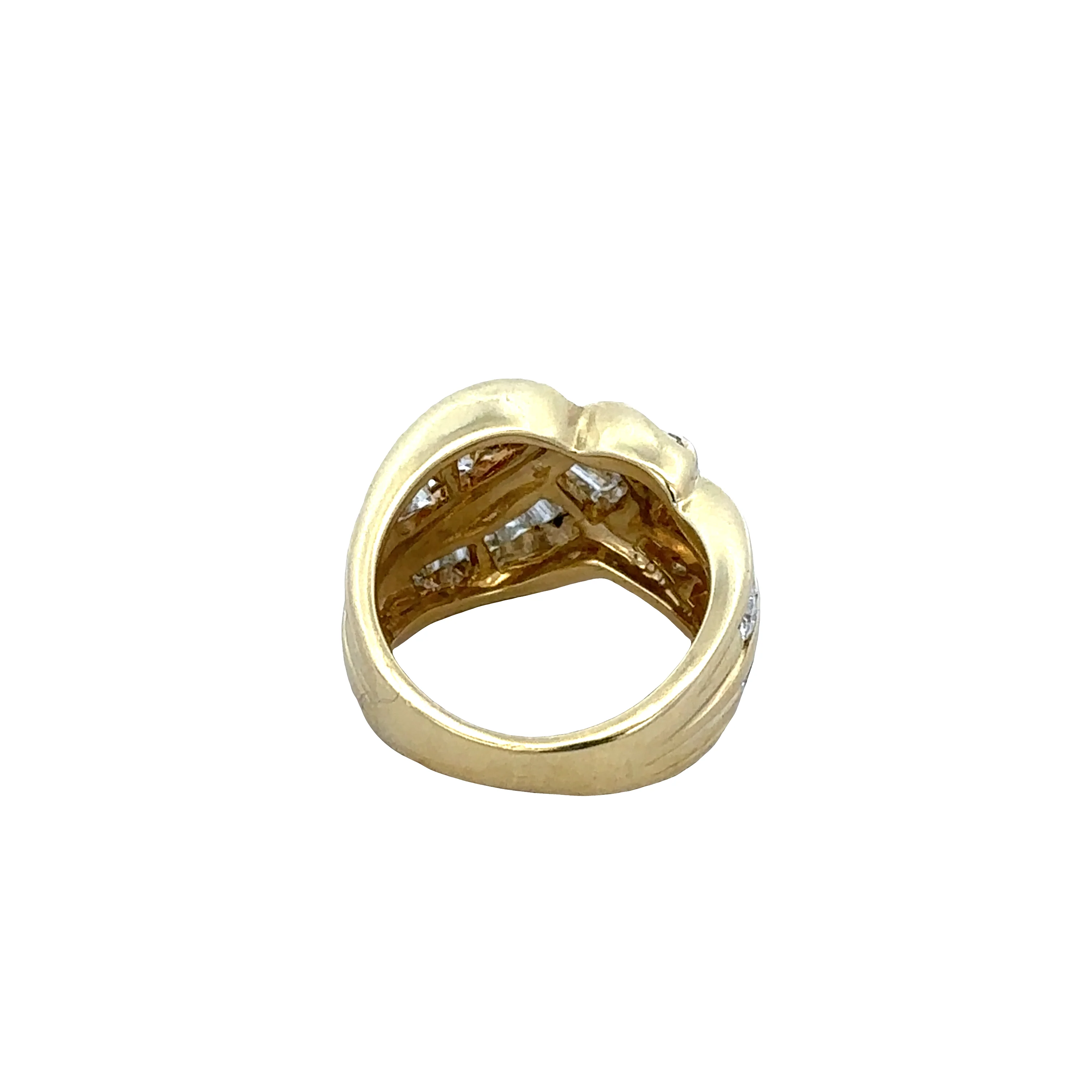 Vintage 18k Yellow Gold Baguette & Round Diamond Band – Size 4.75 - Image 3
