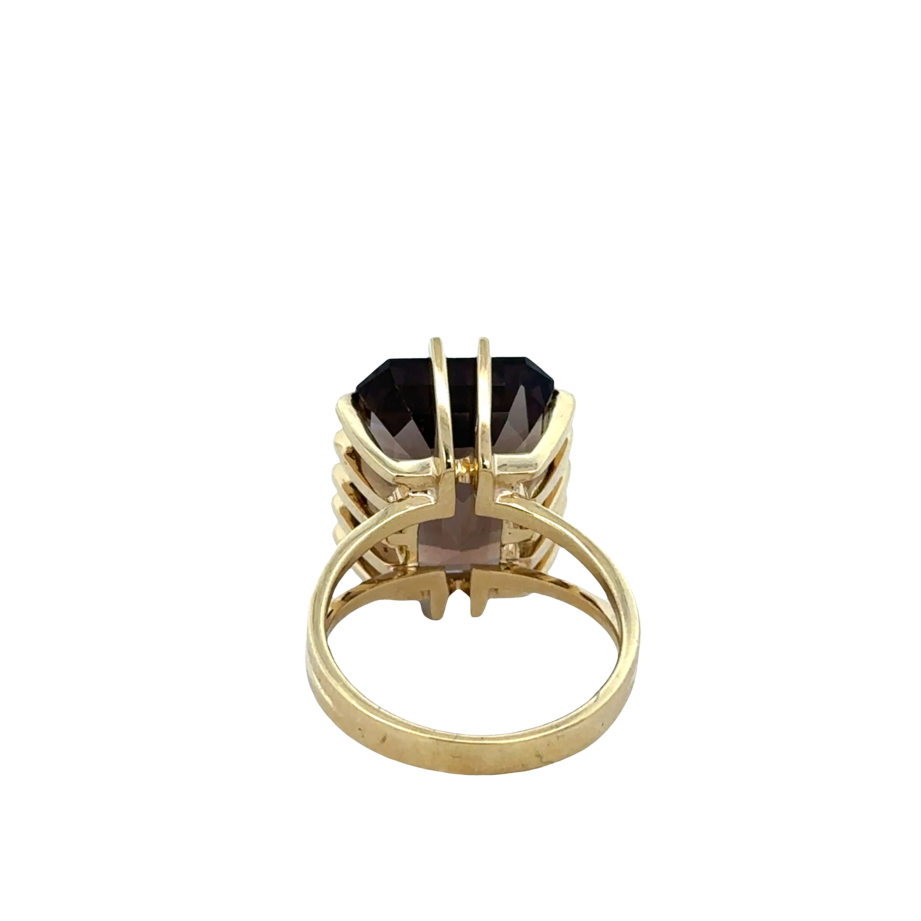 Vintage 18k Yellow Gold Ring with 13.19 Carat Smoky Quartz - Image 2