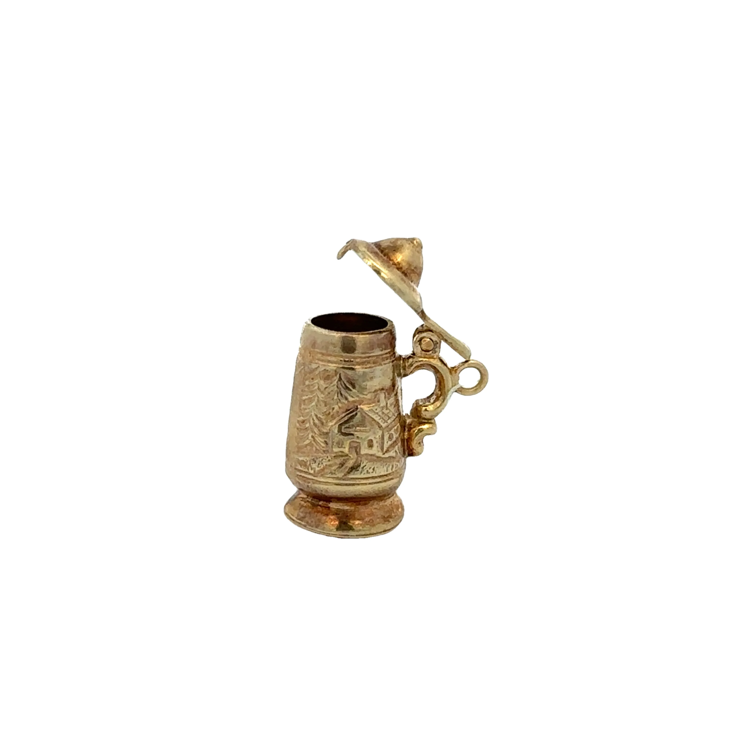 Vintage Beer Stein Charm in Yellow Gold - Image 3