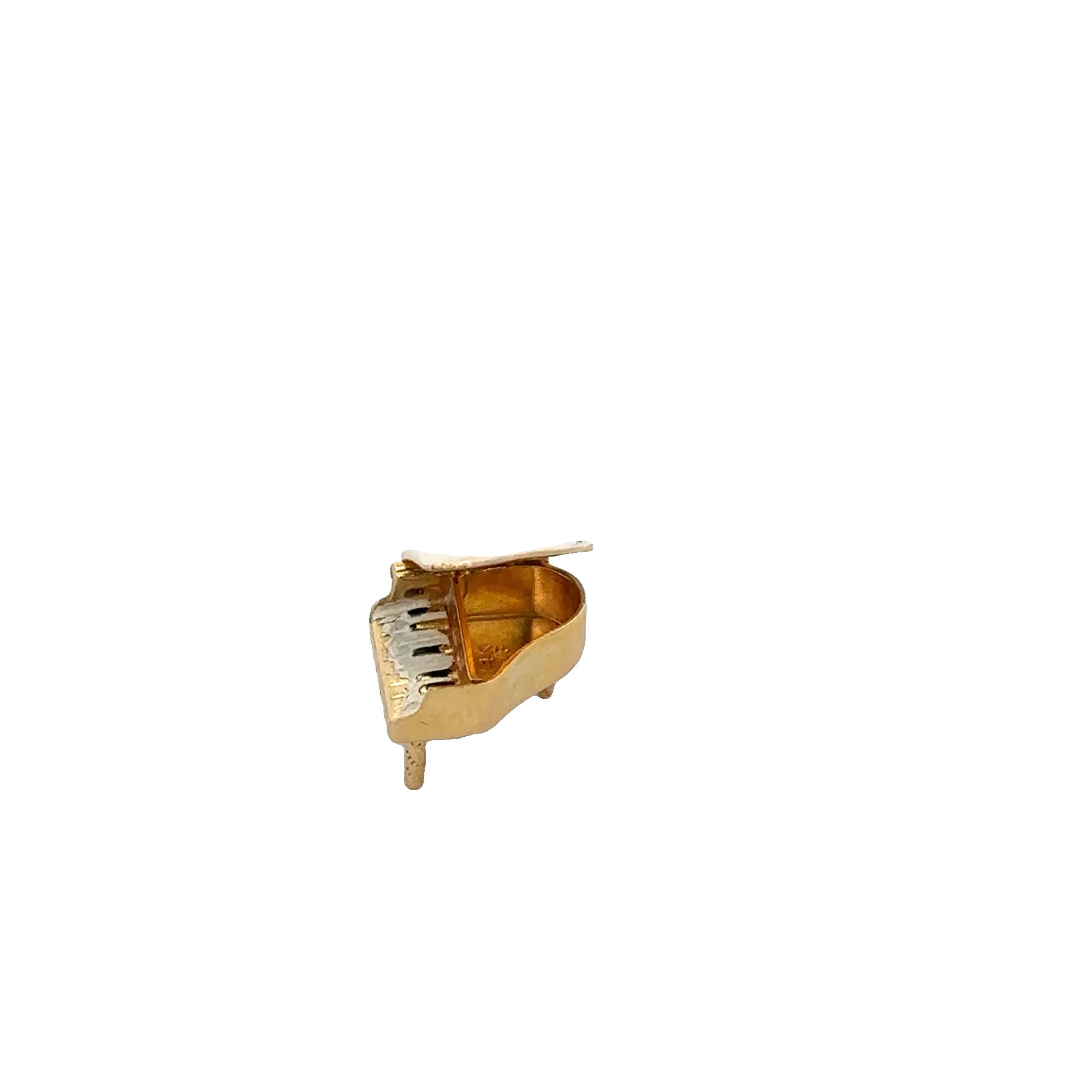 Vintage Enameled Grand Piano Charm in Yellow Gold - Image 2
