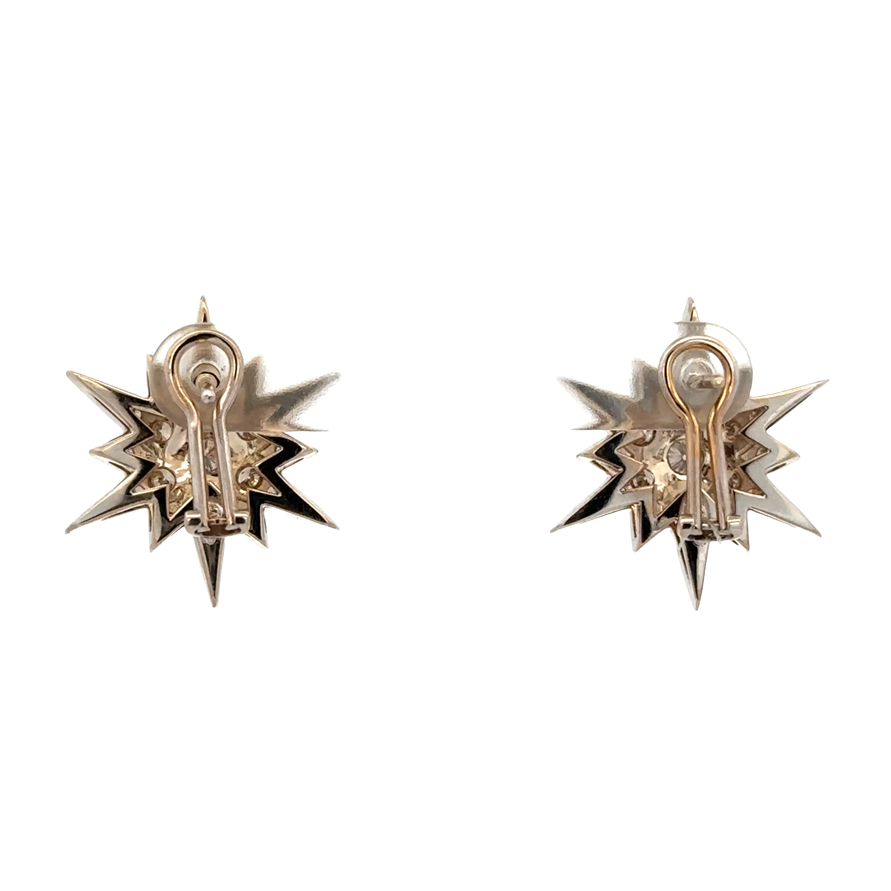 Vintage H. Stern 18k White Gold Diamond Star Motif Earrings - Image 2