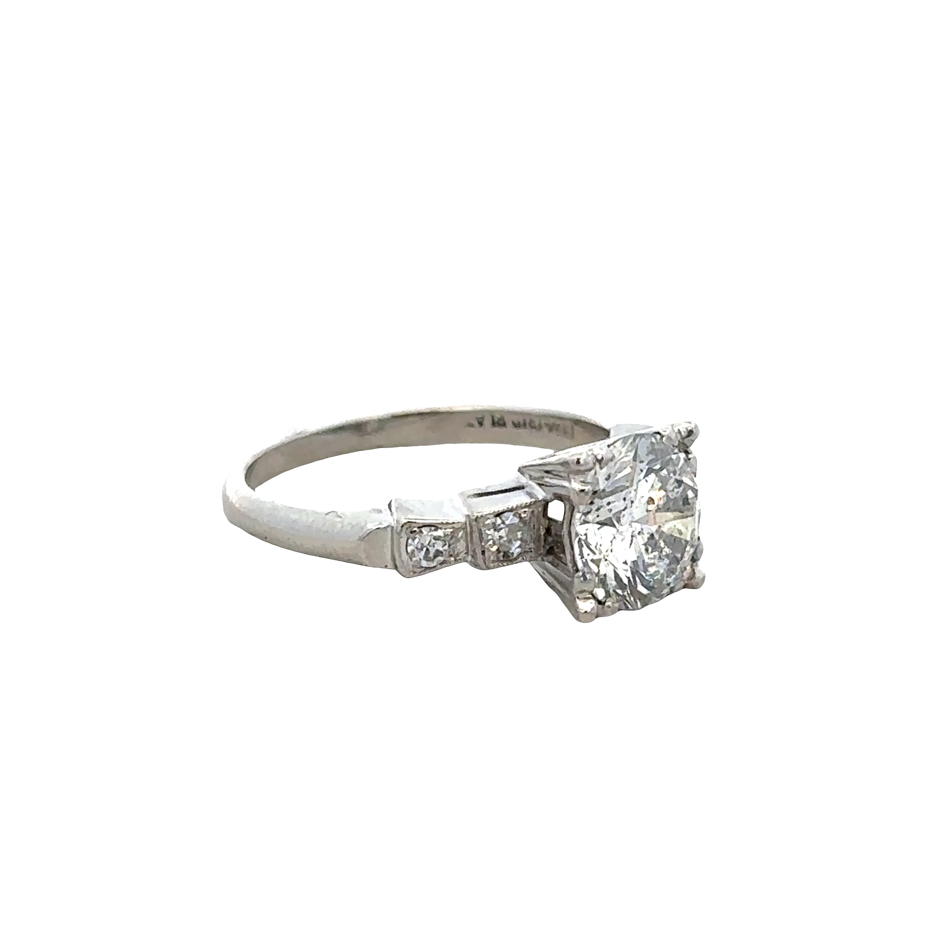 Vintage Platinum Diamond Engagement Ring & Wedding Band Set – Size 5.25, Circa 1930s - Image 3