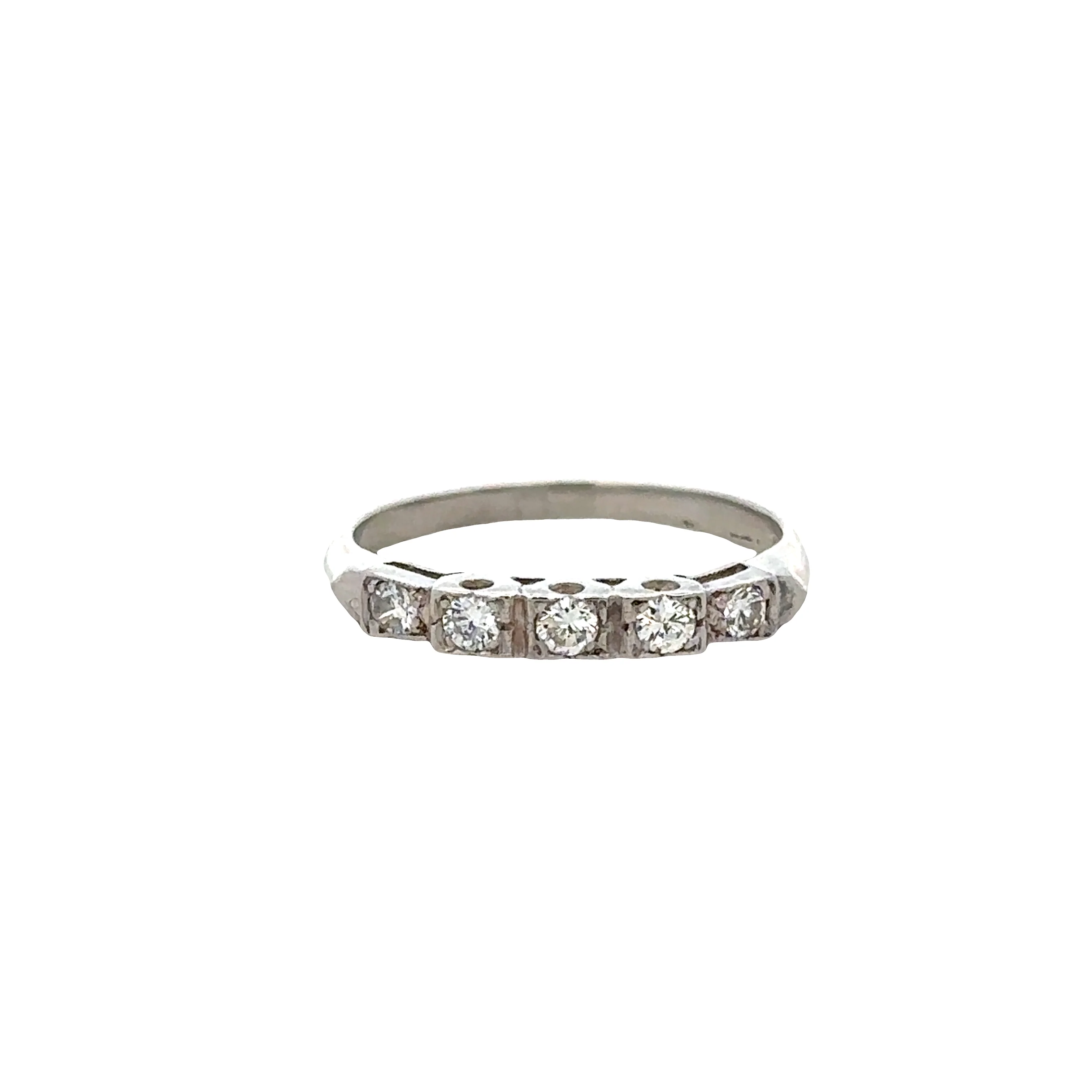 Vintage Platinum Diamond Engagement Ring & Wedding Band Set – Size 5.25, Circa 1930s - Image 4