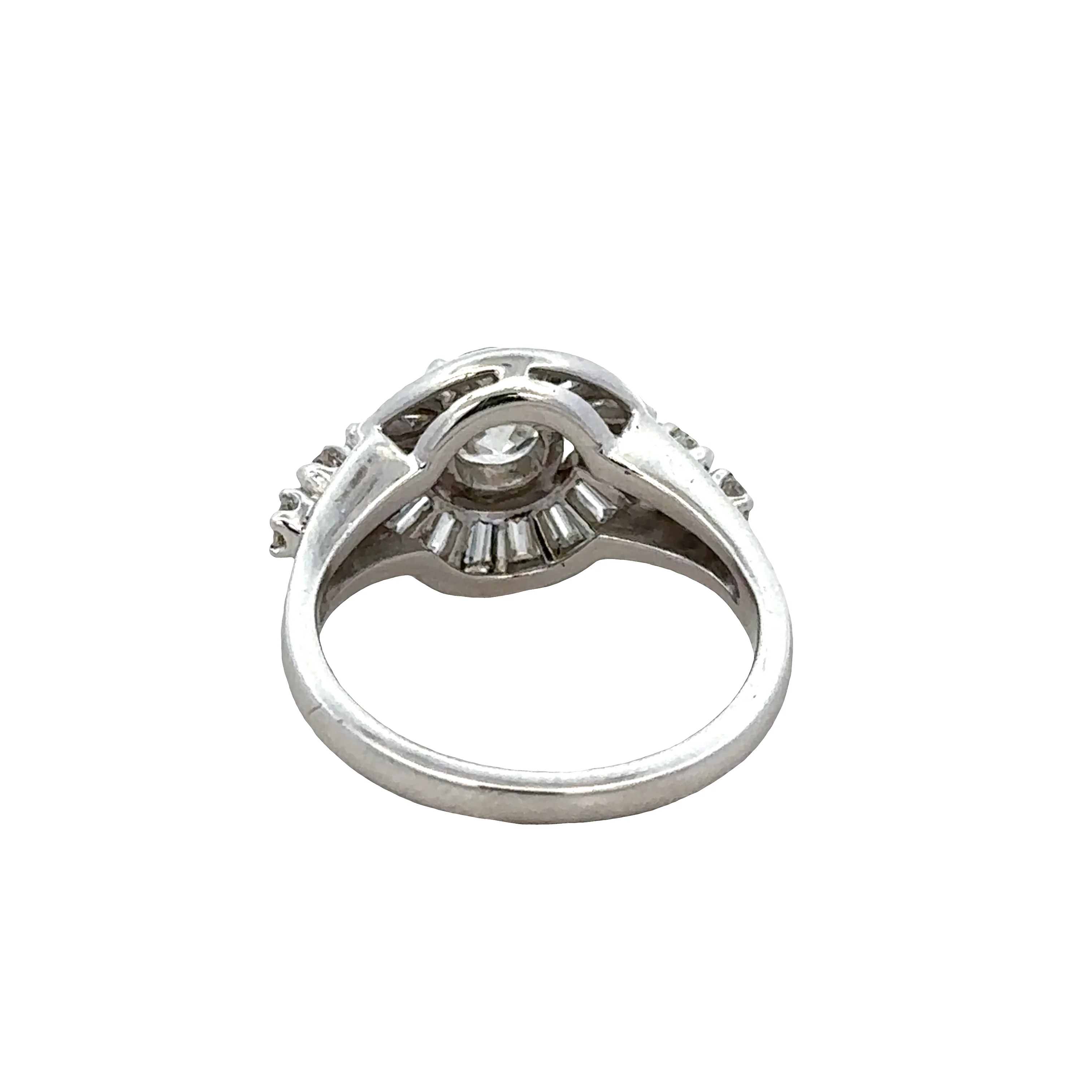 Vintage Platinum Old European Cut Diamond Engagement Ring – Size 6.75 - Image 3
