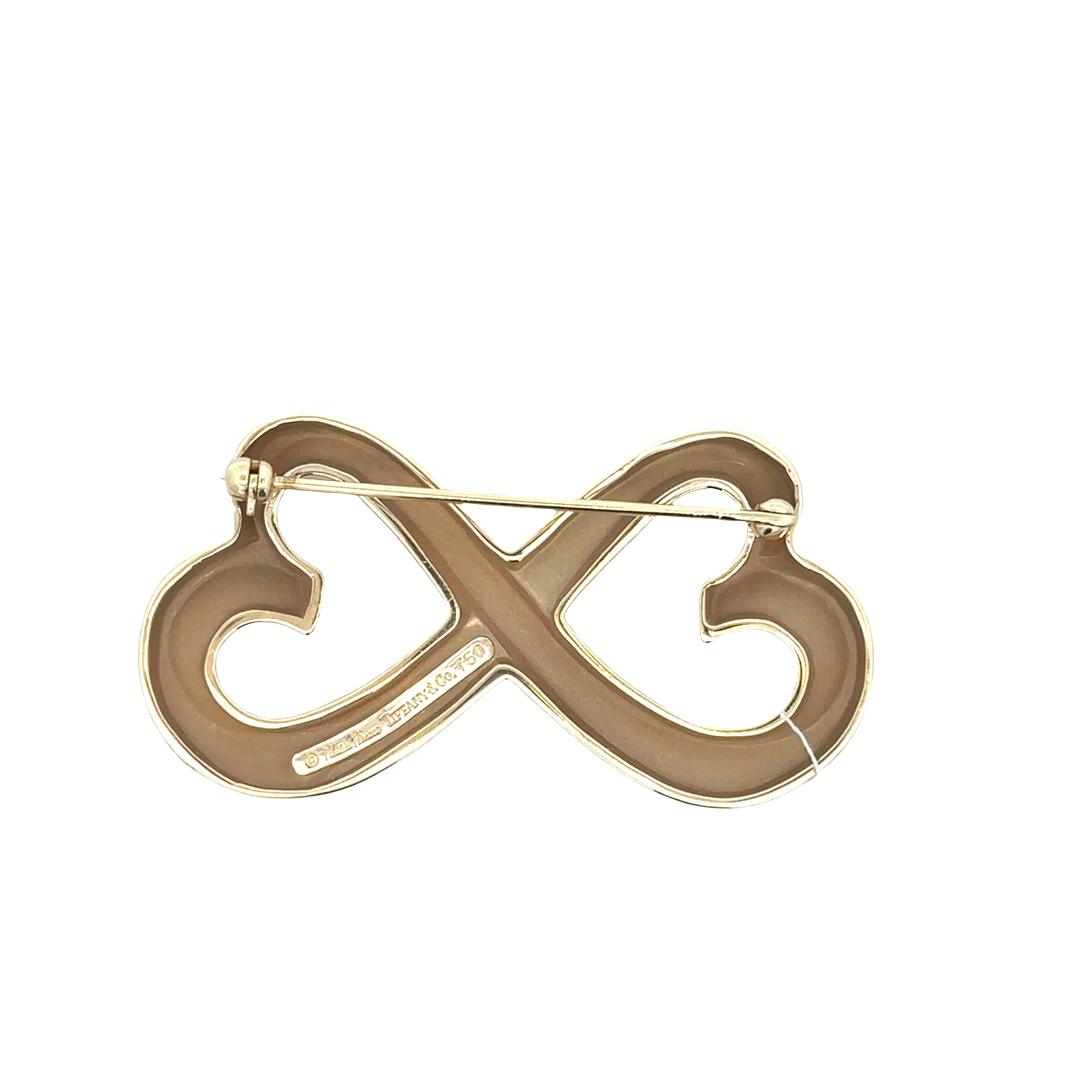 Vintage Tiffany & Co. Paloma Picasso 18k Yellow Gold Love Heart Brooch - Image 2